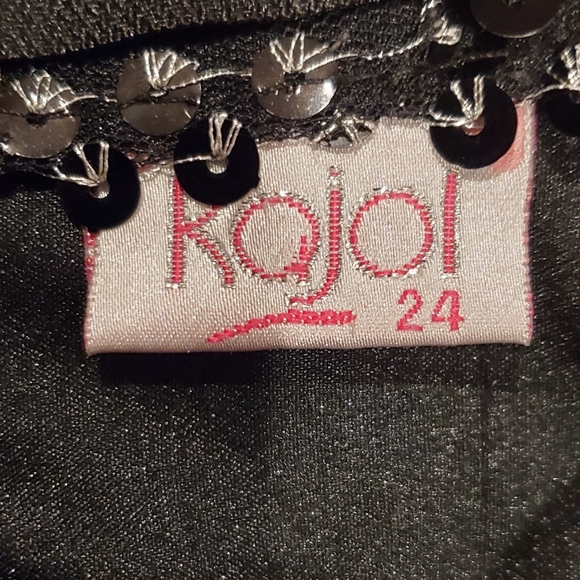 Black and Gold Sheer Sleeve Kameez - Picture 10 of 10